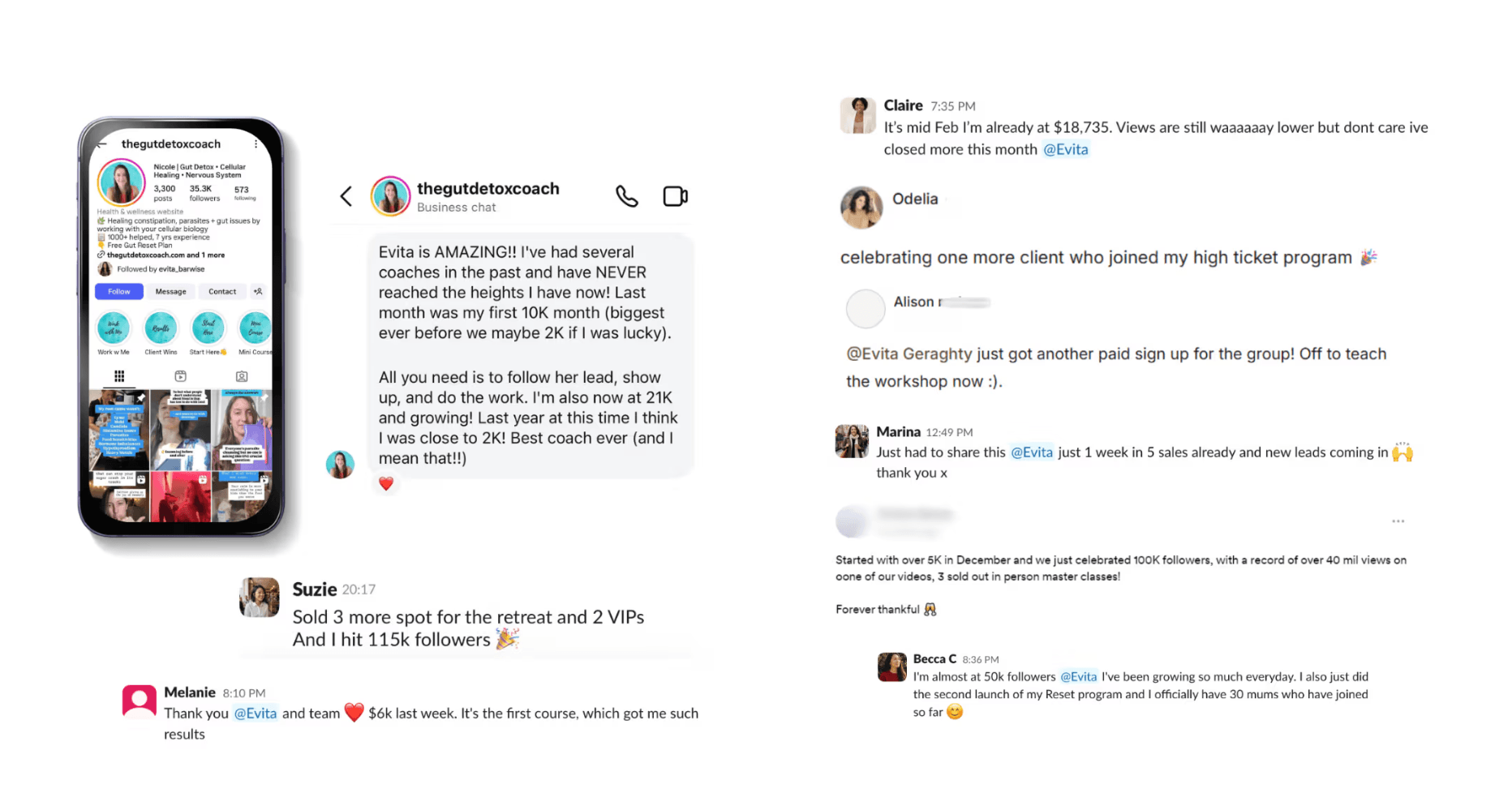 Social Power Haus client results — DMs, follower growth, and revenue wins